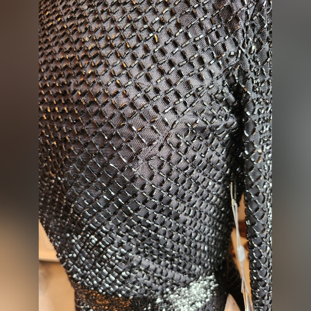 Mac Duggal Sparkling Black Midi Dress - Picture 7 of 9